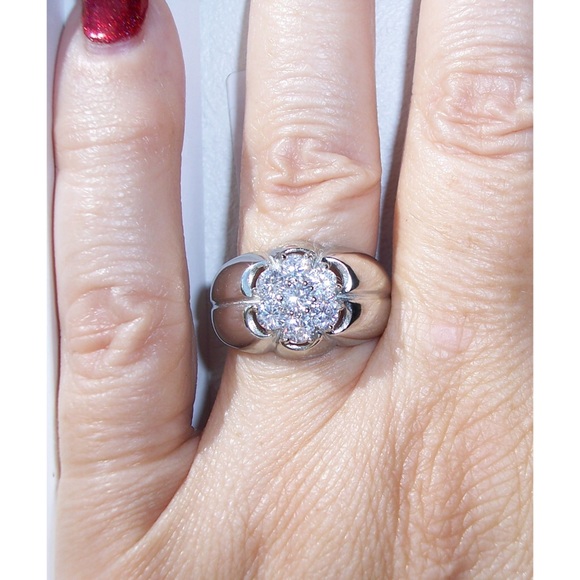 STAINLESS STEEL Men’s AAA Grade CZ Cluster Ring - Picture 4 of 14